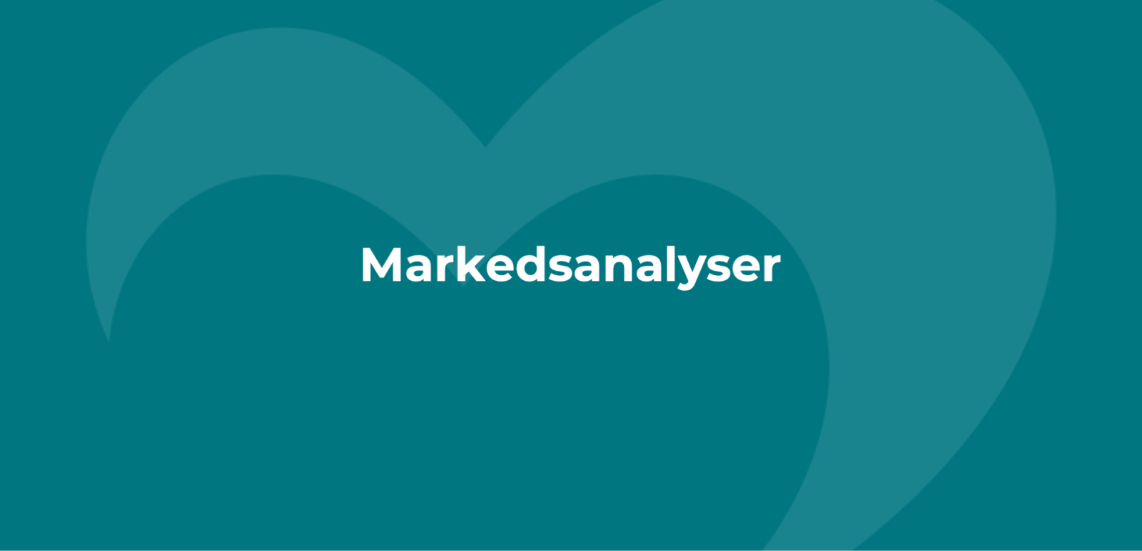 Grafik: Billedet er helt turkis med et hvidt faded Destination Fyns logo i midten. Midt i billedet står teksten "Markedsanalyser" med hvidt.