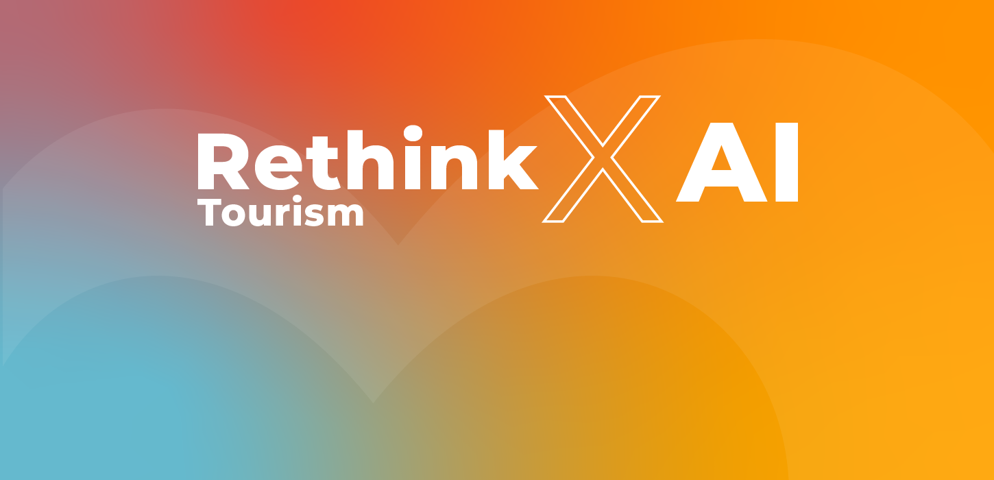 Grafik med teksten Rethink Tourism X AI