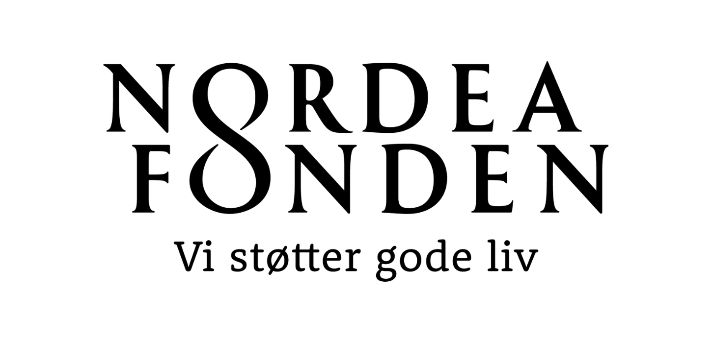 Nordea-fondens logo med taglinen Vi støtter det gode liv