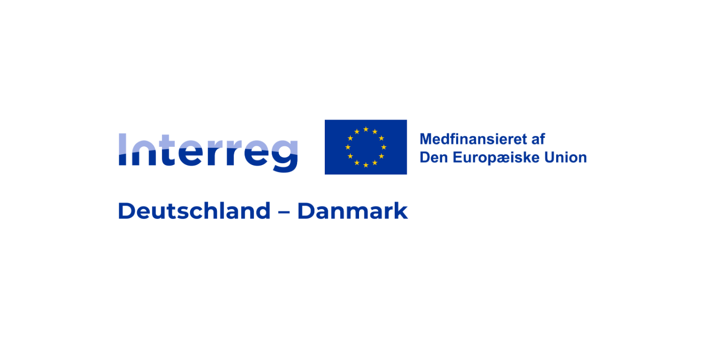 Interregs logo hvor der står Interreg, medfinansieret af den europæiske union, og nedenfor Deutschland - Danmark