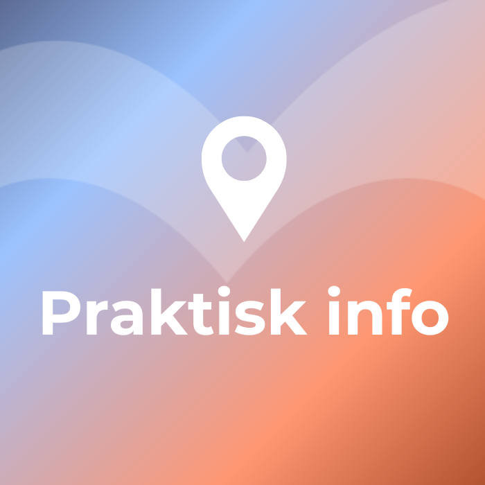 Grafik med teksten Praktisk info