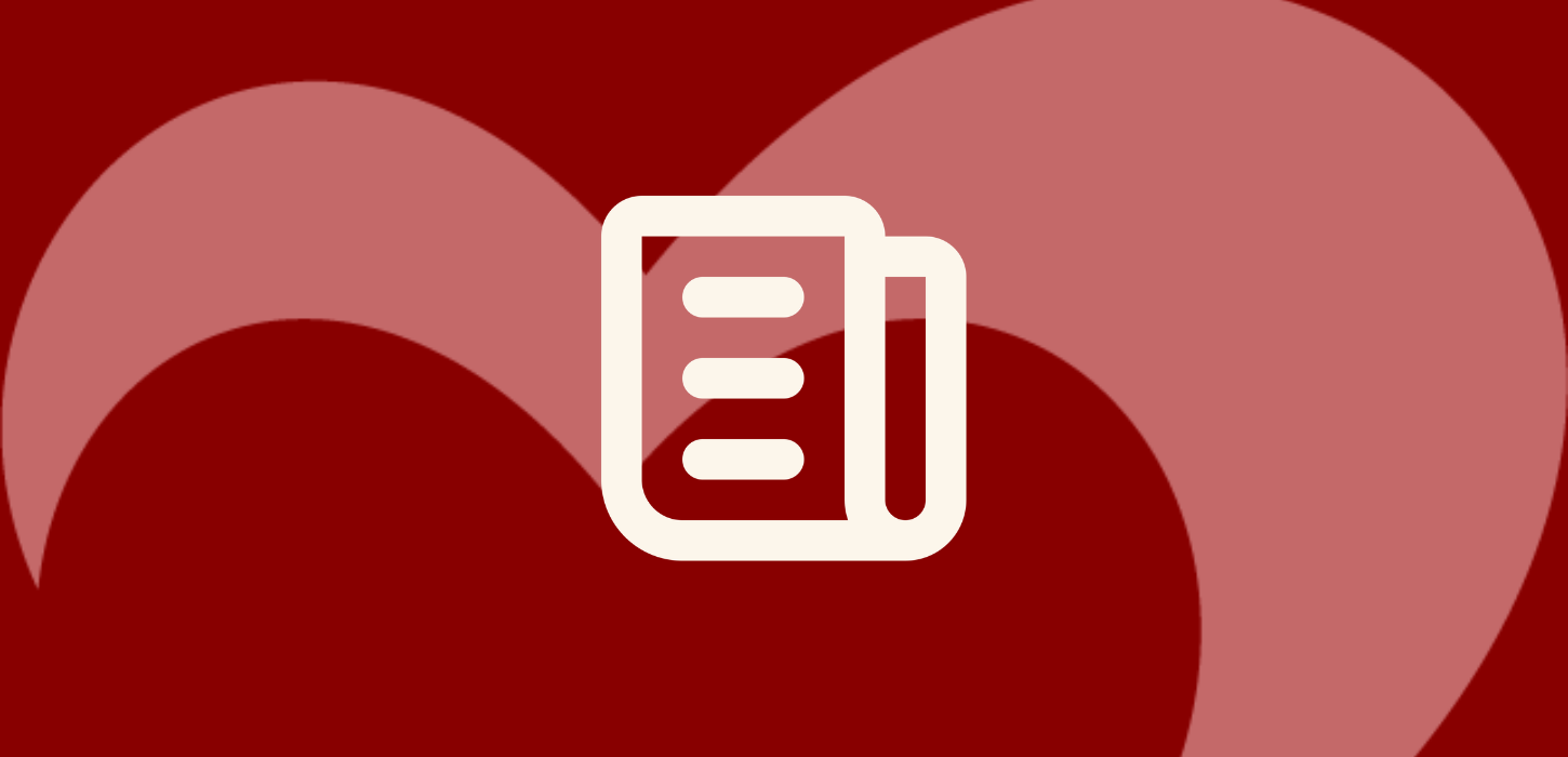 Ikon af avis nyheder på rød baggrund